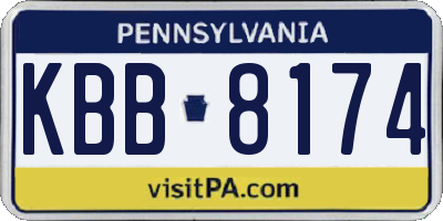 PA license plate KBB8174