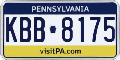 PA license plate KBB8175