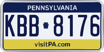 PA license plate KBB8176
