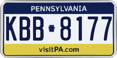 PA license plate KBB8177