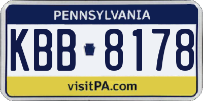 PA license plate KBB8178