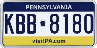PA license plate KBB8180