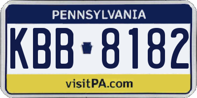 PA license plate KBB8182