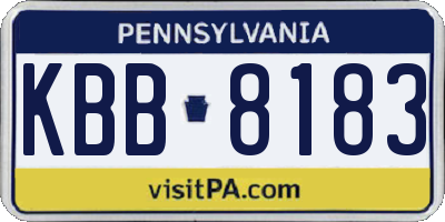 PA license plate KBB8183
