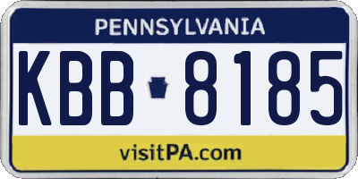 PA license plate KBB8185