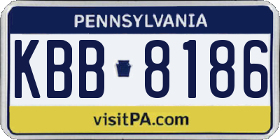 PA license plate KBB8186