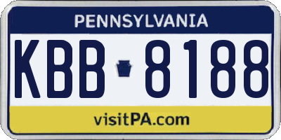 PA license plate KBB8188