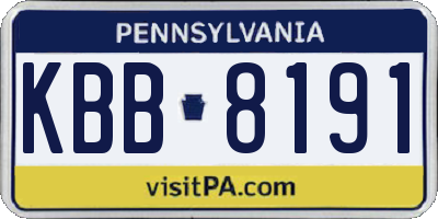PA license plate KBB8191