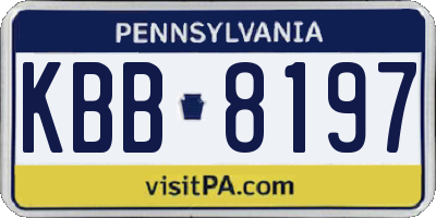 PA license plate KBB8197