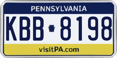 PA license plate KBB8198