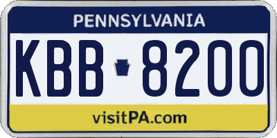 PA license plate KBB8200