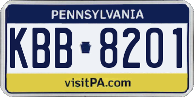 PA license plate KBB8201