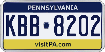PA license plate KBB8202
