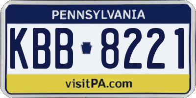 PA license plate KBB8221