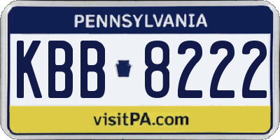 PA license plate KBB8222