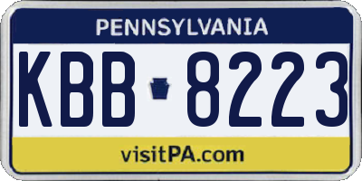 PA license plate KBB8223