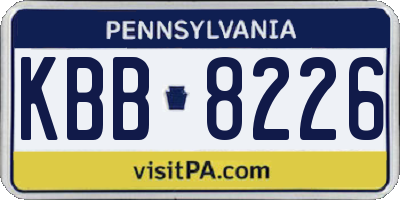 PA license plate KBB8226