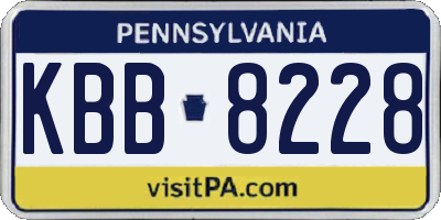 PA license plate KBB8228
