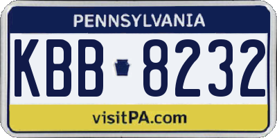 PA license plate KBB8232