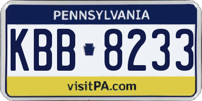 PA license plate KBB8233
