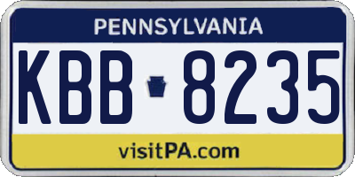 PA license plate KBB8235