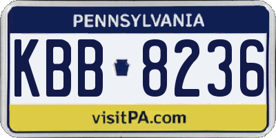 PA license plate KBB8236