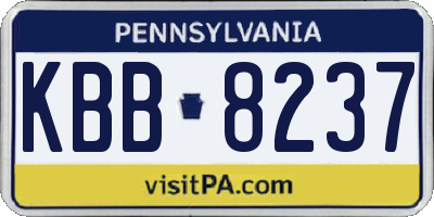 PA license plate KBB8237