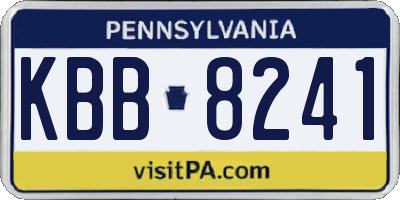 PA license plate KBB8241