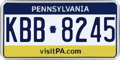 PA license plate KBB8245