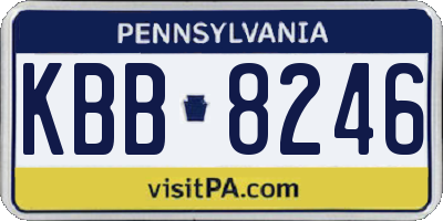 PA license plate KBB8246