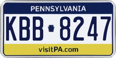 PA license plate KBB8247