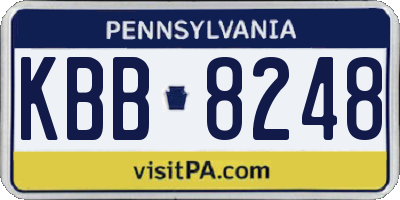 PA license plate KBB8248