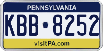 PA license plate KBB8252