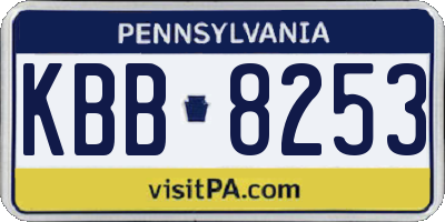 PA license plate KBB8253