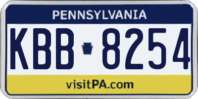 PA license plate KBB8254