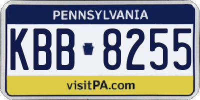 PA license plate KBB8255