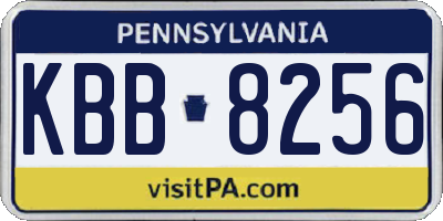 PA license plate KBB8256