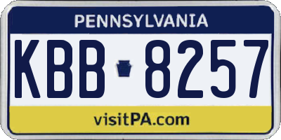 PA license plate KBB8257