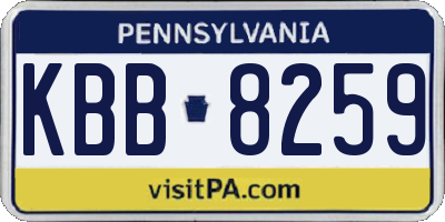 PA license plate KBB8259