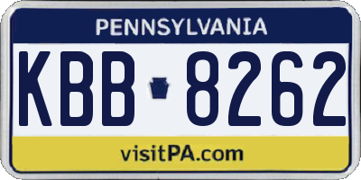 PA license plate KBB8262