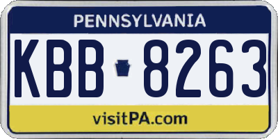 PA license plate KBB8263