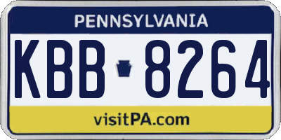 PA license plate KBB8264