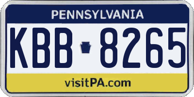 PA license plate KBB8265
