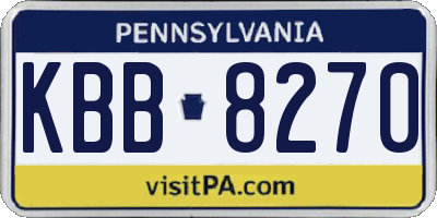 PA license plate KBB8270