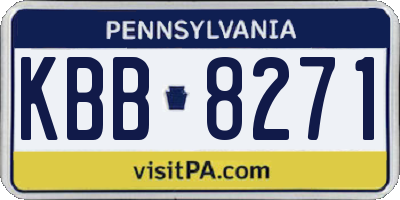PA license plate KBB8271