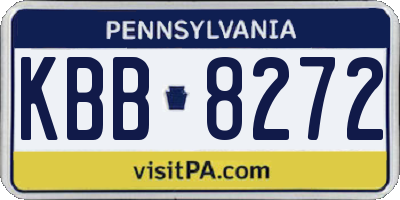 PA license plate KBB8272