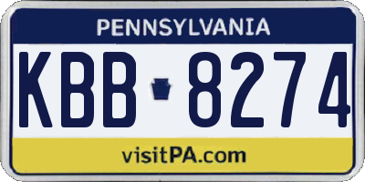 PA license plate KBB8274