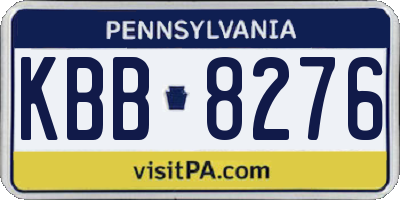 PA license plate KBB8276