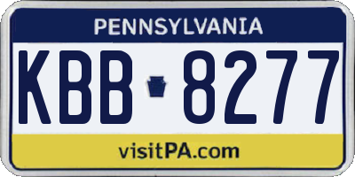 PA license plate KBB8277