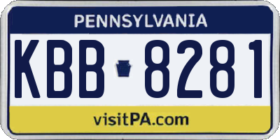 PA license plate KBB8281
